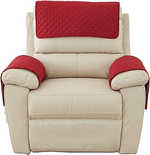 ELYSYSRL Armlehnenschoner, Sesselschoner 3er- Pack Sofaschoner Anti-Rutsch Antifouling Sesselbezug für Relaxsessel mit Taschen Möbelschutz (Color : #9) von ELYSYSRL