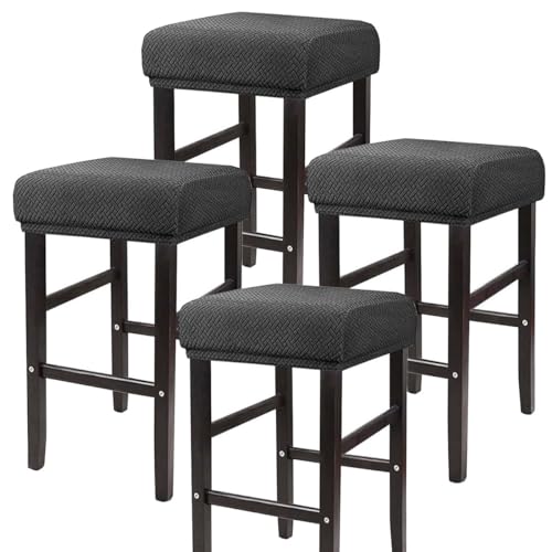 ELYSYSRL Hockerbezug Bezug für Barhocker Rechteckig 35-50cm Sitzhocker Bezug Stretch Hocker Barhocker Bezug Stuhlbezug Schonbezug Protector Für Home Büro Bar(Color:#1,Size:Set of 4) von ELYSYSRL