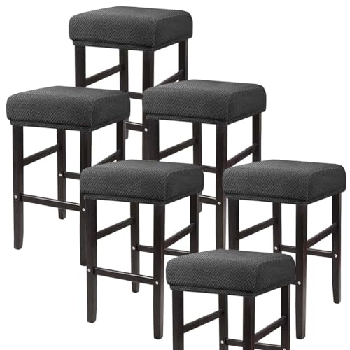 ELYSYSRL Hockerbezug Bezug für Barhocker Rechteckig 35-50cm Sitzhocker Bezug Stretch Hocker Barhocker Bezug Stuhlbezug Schonbezug Protector Für Home Büro Bar(Color:#1,Size:Set of 6) von ELYSYSRL
