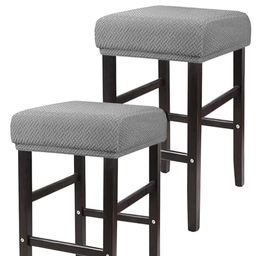 ELYSYSRL Hockerbezug Bezug für Barhocker Rechteckig 35-50cm Sitzhocker Bezug Stretch Hocker Barhocker Bezug Stuhlbezug Schonbezug Protector Für Home Büro Bar(Color:#2,Size:Set of 2) von ELYSYSRL