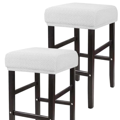 ELYSYSRL Hockerbezug Bezug für Barhocker Rechteckig 35-50cm Sitzhocker Bezug Stretch Hocker Barhocker Bezug Stuhlbezug Schonbezug Protector Für Home Büro Bar(Color:#3,Size:Set of 2) von ELYSYSRL