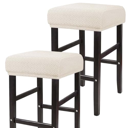 ELYSYSRL Hockerbezug Bezug für Barhocker Rechteckig 35-50cm Sitzhocker Bezug Stretch Hocker Barhocker Bezug Stuhlbezug Schonbezug Protector Für Home Büro Bar(Color:#4,Size:Set of 2) von ELYSYSRL
