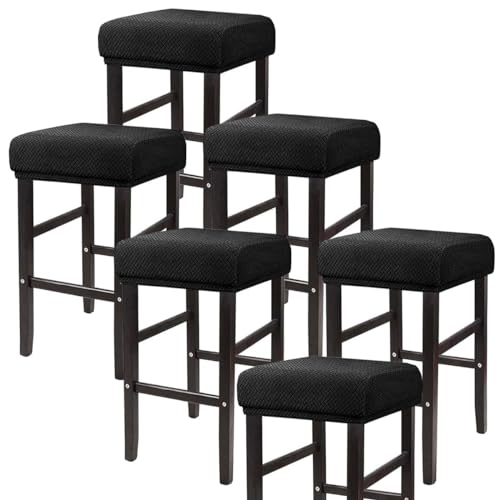ELYSYSRL Hockerbezug Bezug für Barhocker Rechteckig 35-50cm Sitzhocker Bezug Stretch Hocker Barhocker Bezug Stuhlbezug Schonbezug Protector Für Home Büro Bar(Color:#5,Size:Set of 6) von ELYSYSRL
