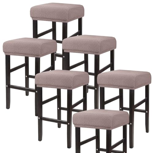 ELYSYSRL Hockerbezug Bezug für Barhocker Rechteckig 35-50cm Sitzhocker Bezug Stretch Hocker Barhocker Bezug Stuhlbezug Schonbezug Protector Für Home Büro Bar(Color:#8,Size:Set of 6) von ELYSYSRL