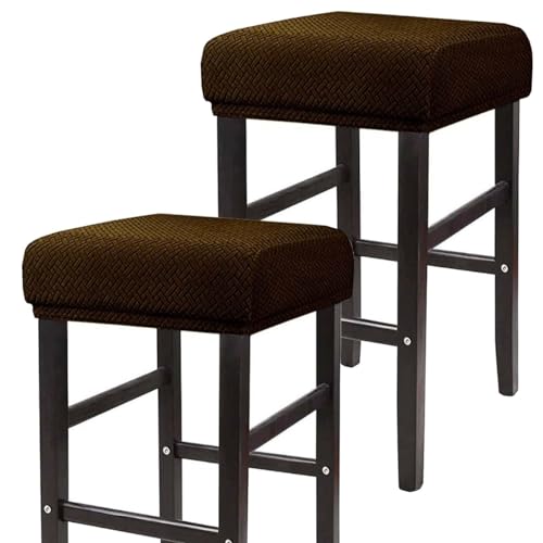 ELYSYSRL Hockerbezug Bezug für Barhocker Rechteckig 35-50cm Sitzhocker Bezug Stretch Hocker Barhocker Bezug Stuhlbezug Schonbezug Protector Für Home Büro Bar(Color:#9,Size:Set of 2) von ELYSYSRL