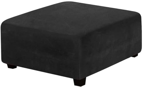 ELYSYSRL Ottomane Schonbezug Quadratische Stretch Hocker Bezug Samt Hocker Bezug für Ottomane Quadratisch Überzug Hockerbezug Quadratische Ottomane Abdeckungen (Color : #2, Size : 90x90cm/36x36in) von ELYSYSRL