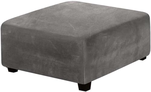 ELYSYSRL Ottomane Schonbezug Quadratische Stretch Hocker Bezug Samt Hocker Bezug für Ottomane Quadratisch Überzug Hockerbezug Quadratische Ottomane Abdeckungen (Color : #3, Size : 55x55cm/22x22in) von ELYSYSRL