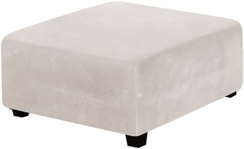 ELYSYSRL Ottomane Schonbezug Quadratische Stretch Hocker Bezug Samt Hocker Bezug für Ottomane Quadratisch Überzug Hockerbezug Quadratische Ottomane Abdeckungen (Color : #4, Size : 70x70cm/28x28in) von ELYSYSRL