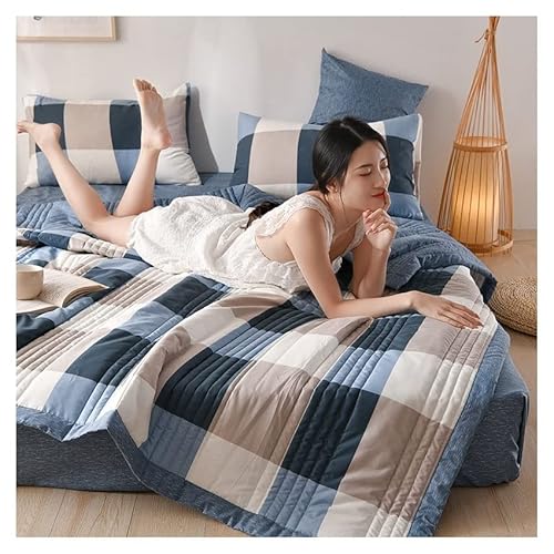 ELYSYSRL Sommer Coole Steppdecke Quilt Air Conditioner Gewaschener Baumwoll-Quilt-Student Einzelner Sommer-Schlafsaal Dünne Steppdecke (Color : #2, Size : 150 * 200cm(59 * 78in)) von ELYSYSRL