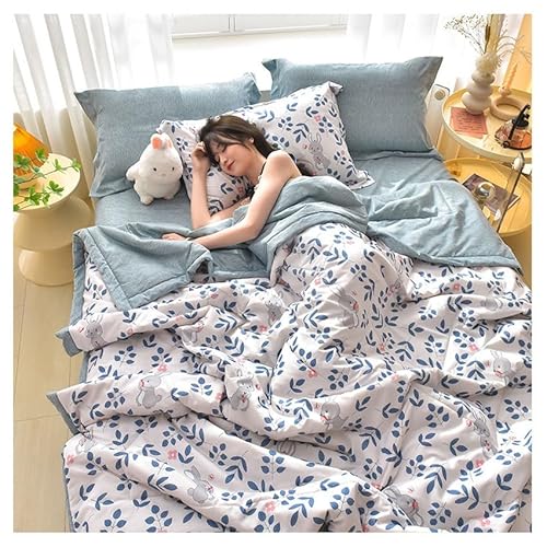 ELYSYSRL Sommer Coole Steppdecke Quilt Air Conditioner Gewaschener Baumwoll-Quilt-Student Einzelner Sommer-Schlafsaal Dünne Steppdecke (Color : #9, Size : 150 * 200cm(59 * 78in)) von ELYSYSRL