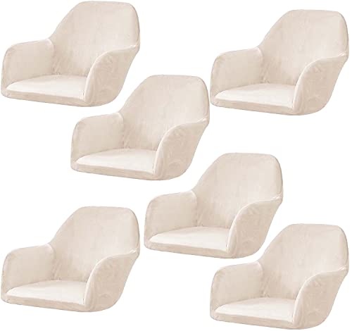 ELYSYSRL Stretch Stuhlhussen Samt mit Armlehne Stuhlbezug 1/6/2/4er Set Luxus-Samt Bürostuhl Bezug Stuhlschonbezug Sessel Esszimmerstuhlhussen Armlehnstuhl Stuhlabdeckung (Color : #10, Size : 6PCS) von ELYSYSRL