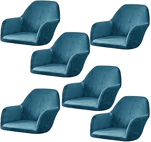 ELYSYSRL Stretch Stuhlhussen Samt mit Armlehne Stuhlbezug 1/6/2/4er Set Luxus-Samt Bürostuhl Bezug Stuhlschonbezug Sessel Esszimmerstuhlhussen Armlehnstuhl Stuhlabdeckung (Color : #2, Size : 6PCS) von ELYSYSRL