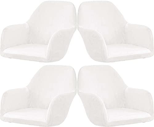 ELYSYSRL Stretch Stuhlhussen Samt mit Armlehne Stuhlbezug 1/6/2/4er Set Luxus-Samt Bürostuhl Bezug Stuhlschonbezug Sessel Esszimmerstuhlhussen Armlehnstuhl Stuhlabdeckung (Color : #5, Size : 4 Stück) von ELYSYSRL