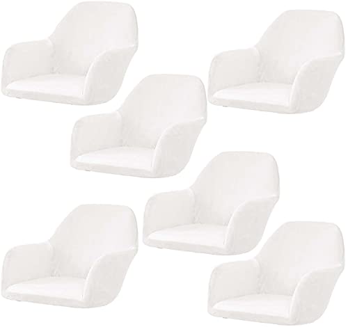 ELYSYSRL Stretch Stuhlhussen Samt mit Armlehne Stuhlbezug 1/6/2/4er Set Luxus-Samt Bürostuhl Bezug Stuhlschonbezug Sessel Esszimmerstuhlhussen Armlehnstuhl Stuhlabdeckung (Color : #5, Size : 6PCS) von ELYSYSRL