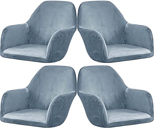 ELYSYSRL Stretch Stuhlhussen Samt mit Armlehne Stuhlbezug 1/6/2/4er Set Luxus-Samt Bürostuhl Bezug Stuhlschonbezug Sessel Esszimmerstuhlhussen Armlehnstuhl Stuhlabdeckung (Color : #6, Size : 4 Stück) von ELYSYSRL