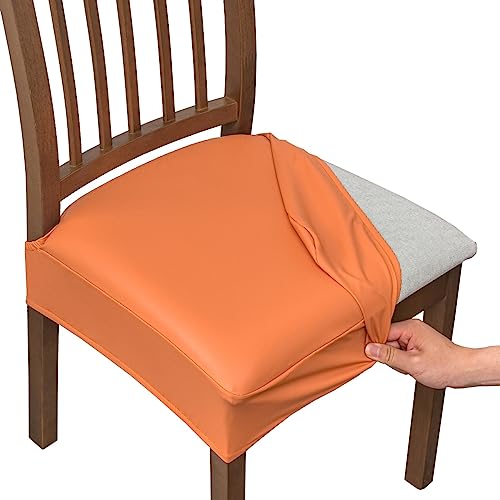 ELYSYSRL Stuhlbezug Sitzfläche Stuhlhussen Wasserdicht Stretch PU Leder Bezug für Stühle Sitzbezüge für Esszimmerstühle Abwaschbar Schonbezug Stuhl Hussen für Stühle (Color : #5, Size : 1 Stück) von ELYSYSRL