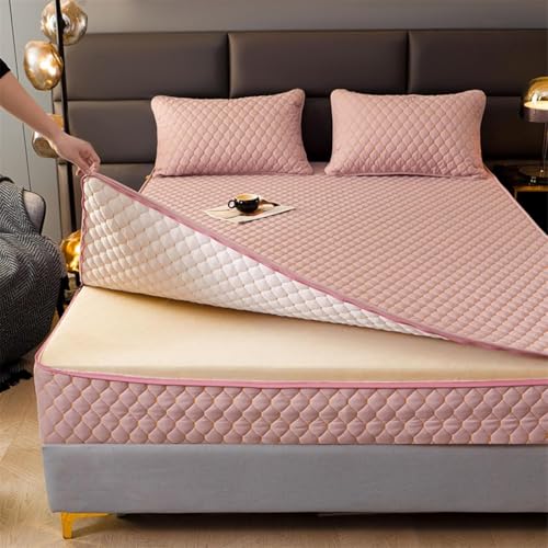 Encasing Matratzenbezug 140x200/180x200/160x200 cm mit Reißverschluss Abnehmbar, Matratzenschoner aus Mikrofaser Spannbettlaken für Boxspringbett Topper Matratze bis 12-35 cm Hohe(Bean Paste,180x200+3 von ELYSYSRL