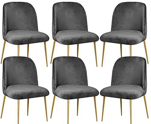 Esszimmerstühle Schalenstuhl Stuhlhussen 2/4/6er Set Strech Stuhlbezug Waschbar Abnehmbare Elegante Schalenstuhlbezug Moderne Samt Stuhlabdeckung für Büro Wohnzimmer Esszimmer ( Color : #1 , Size : 6 von ELYSYSRL