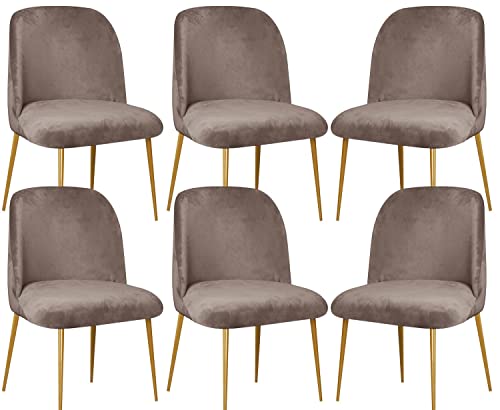 Esszimmerstühle Schalenstuhl Stuhlhussen 2/4/6er Set Strech Stuhlbezug Waschbar Abnehmbare Elegante Schalenstuhlbezug Moderne Samt Stuhlabdeckung für Büro Wohnzimmer Esszimmer ( Color : #6 , Size : 6 von ELYSYSRL