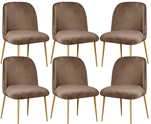 Esszimmerstühle Schalenstuhl Stuhlhussen 2/4/6er Set Strech Stuhlbezug Waschbar Abnehmbare Elegante Schalenstuhlbezug Moderne Samt Stuhlabdeckung für Büro Wohnzimmer Esszimmer ( Color : #7 , Size : 6 von ELYSYSRL
