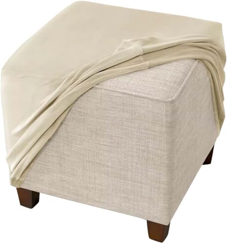 Ottomane Schonbezug Quadratische Hockerbezug 60x60/40x40/80x80 Stretch Hocker Bezug Samt Hocker Bezug für Ottomane Quadratisch Überzug Quadratische Ottomane Abdeckungen ( Color : #4 , Size : 70x70cm/2 von ELYSYSRL