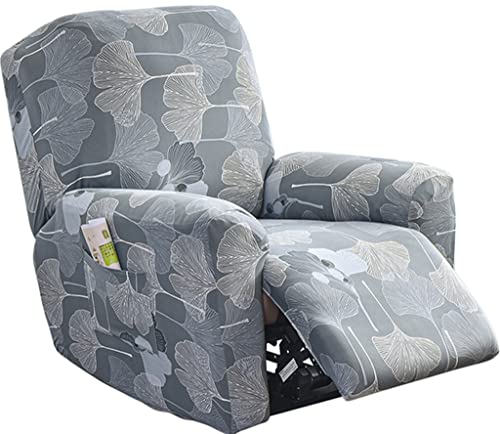 Relaxsessel Bezug Stretch Ruhesessel Bezug Wasserdicht 4-Teilig Elastischer Antirutsch Husse Relaxsessel Grau Stretchhusse Weich Stoff Fernsehsessel Bezug Sesselbezug Relaxsessel ( Color : #30 ) von ELYSYSRL
