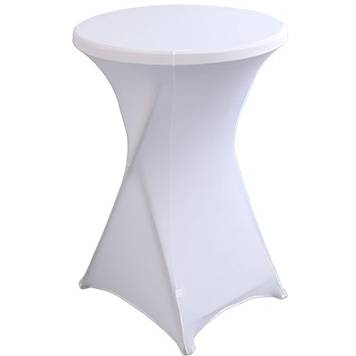 Schwarz Stehtisch Hussen Stretch Stehtisch Tischdecke mit Rock, 60×110cm/80×110cm Runder Cocktail-Tischrock, Bistrotisch-Bartisch-Abdeckung für Party, Hochzeit, Banketttisch (Color : #1, Size : 80x1 von ELYSYSRL