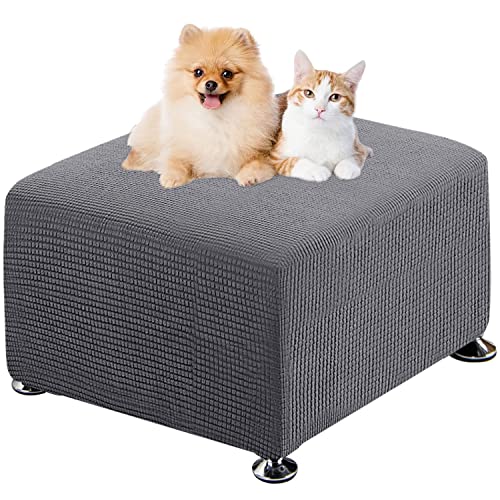 Stretch Hockerbezug Ottoman Schonbezug Rechteckiger Spandex Jacquard Sofabezug Hocker Protector Husse Rectangle Mit Elastischem Boden Möbelschutz Für Aufbewahrung Ottomane ( Color : #1 , Size : 50x50c von ELYSYSRL