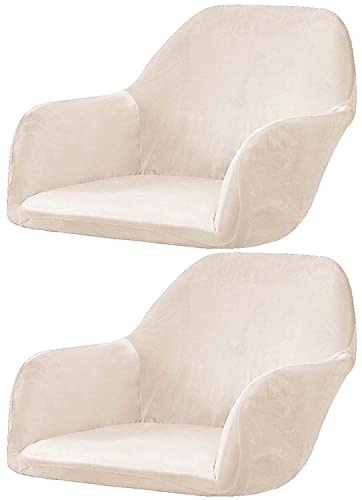 Stretch Stuhlhussen Samt mit Armlehne Stuhlbezug 1/6/2/4er Set Luxus-Samt Bürostuhl Bezug Stuhlschonbezug Sessel Esszimmerstuhlhussen Armlehnstuhl Stuhlabdeckung ( Color : #10 , Size : 2 Stücke ) von ELYSYSRL
