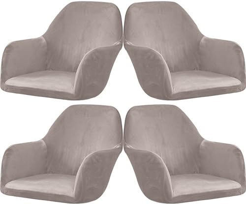 Stretch Stuhlhussen Samt mit Armlehne Stuhlbezug 1/6/2/4er Set Luxus-Samt Bürostuhl Bezug Stuhlschonbezug Sessel Esszimmerstuhlhussen Armlehnstuhl Stuhlabdeckung ( Color : #11 , Size : 4 Stück ) von ELYSYSRL