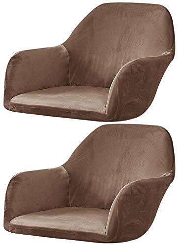 Stretch Stuhlhussen Samt mit Armlehne Stuhlbezug 1/6/2/4er Set Luxus-Samt Bürostuhl Bezug Stuhlschonbezug Sessel Esszimmerstuhlhussen Armlehnstuhl Stuhlabdeckung ( Color : #12 , Size : 2 Stücke ) von ELYSYSRL