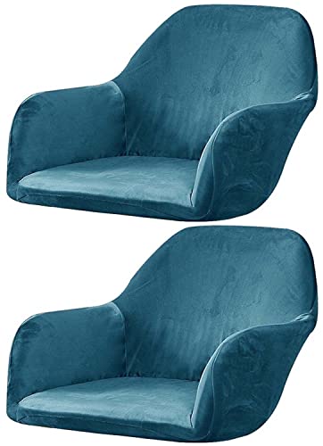 Stretch Stuhlhussen Samt mit Armlehne Stuhlbezug 1/6/2/4er Set Luxus-Samt Bürostuhl Bezug Stuhlschonbezug Sessel Esszimmerstuhlhussen Armlehnstuhl Stuhlabdeckung ( Color : #2 , Size : 2 Stücke ) von ELYSYSRL