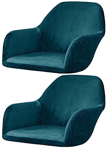 Stretch Stuhlhussen Samt mit Armlehne Stuhlbezug 1/6/2/4er Set Luxus-Samt Bürostuhl Bezug Stuhlschonbezug Sessel Esszimmerstuhlhussen Armlehnstuhl Stuhlabdeckung ( Color : #3 , Size : 2 Stücke ) von ELYSYSRL