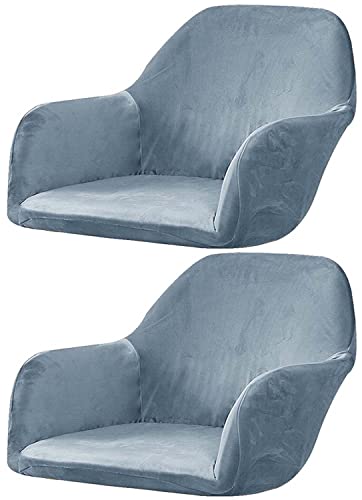 Stretch Stuhlhussen Samt mit Armlehne Stuhlbezug 1/6/2/4er Set Luxus-Samt Bürostuhl Bezug Stuhlschonbezug Sessel Esszimmerstuhlhussen Armlehnstuhl Stuhlabdeckung ( Color : #6 , Size : 2 Stücke ) von ELYSYSRL