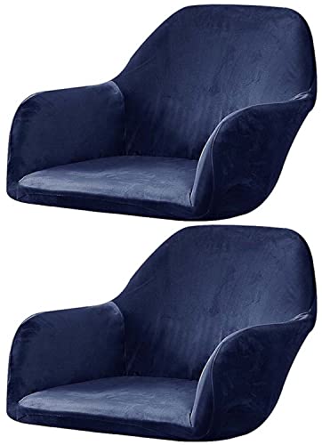 Stretch Stuhlhussen Samt mit Armlehne Stuhlbezug 1/6/2/4er Set Luxus-Samt Bürostuhl Bezug Stuhlschonbezug Sessel Esszimmerstuhlhussen Armlehnstuhl Stuhlabdeckung ( Color : #7 , Size : 2 Stücke ) von ELYSYSRL