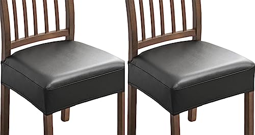 Stuhlbezug Sitzfläche Waschbarer Stretch Wasserdicht PU-Leder Bezug für Stühle Esszimmerstuhl Sitzbezug Stuhlsitzbezüge 2er 4er 6er Set Stuhl Sitzbezug für Zuhause,Küche ( Color : #1 , Size : 2 Stücke von ELYSYSRL