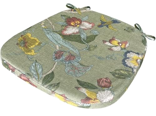 Stuhlkissen mit Bändern (43×42cm) Sitzkissen Stuhl rutschfest Sitzauflage Sitzpolster halbrund Bequeme Waschbare Rutschfestes Sitzkissen Ideal für zu Hause und Gartendekoration ( Color : #33 , Size : von ELYSYSRL
