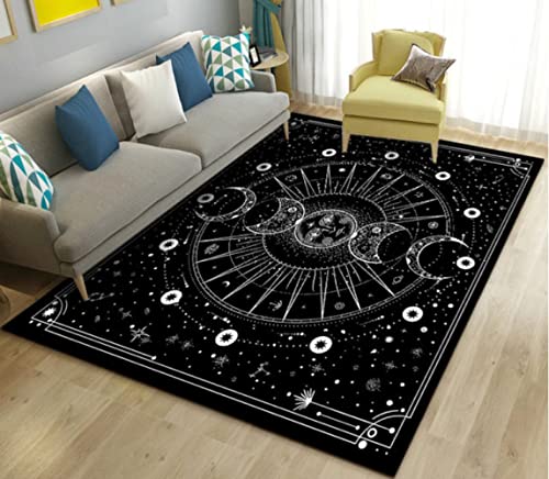 ELYVEN Ouija Tarot Hexerei Gothic Bereich Teppich, Teppich Teppich für Wohnzimmer Schlafzimmer Sofa Fußmatte, Kinder Spielen rutschfeste Fußmatte 80X150cm von ELYVEN