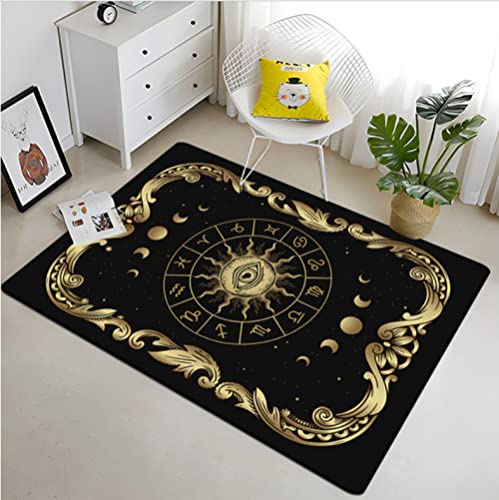 ELYVEN Skala der Gerechtigkeit Magie Astrologie Esoterik Teppich für Wohnzimmer Teppiche Camping Picknick Matte Anti-Rutsch Teppich Yogamatte 80x150cm von ELYVEN