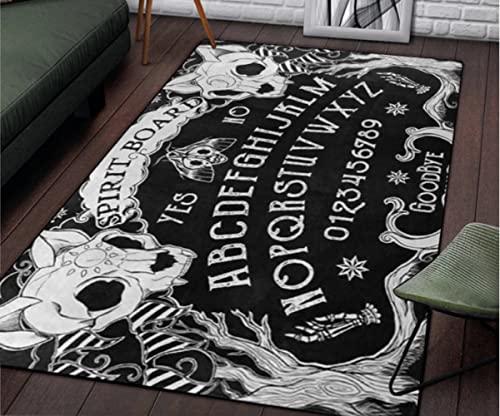 ELYVEN Spirit Board Teppich Totenkopf Teppich Weiche Katzenmatte Ouija Satanic Teppich Für Wohnzimmer Kind Erwachsene Spielmatte Badematte Bodenmatte 140X200Cm von ELYVEN