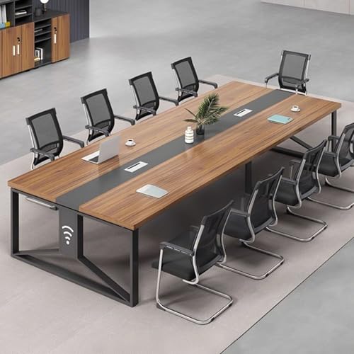 Konferenztisch for Büro, 2–8 Personen, moderner Konferenztisch, Computertisch, bootförmiger Besprechungstisch for den Sitzungssaal von Klassenseminaren [ohne Stühle](Walnut,78.7*39.3*29.5inch) von ELZEM