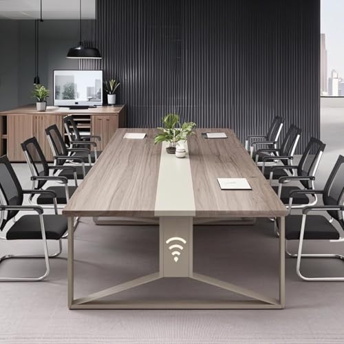 Konferenztisch for Büro, 2–8 Personen, moderner Konferenztisch, Computertisch, bootförmiger Besprechungstisch for den Sitzungssaal von Klassenseminaren [ohne Stühle](Wax wood,94.4*47.2*29.5inch) von ELZEM