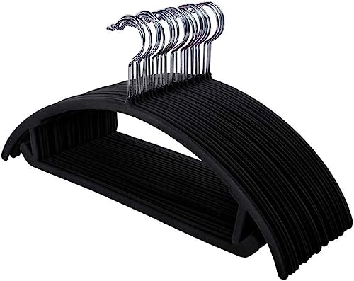 ELZEM Premium-Samt-Kleiderbügel (10er-Pack), robuster, schulterfreier, rutschfester Overall, verchromte Haken, abgerundete, platzsparende Kleidung für Mantel (Farbe: Beige, Größe: 41,5 x 21,5 cm) von ELZEM