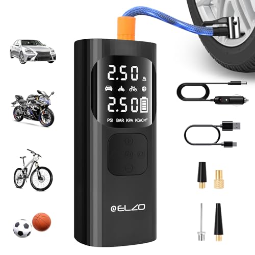 ELZO Elektrische Luftpumpe, Akku Luftpumpe Kompressor Pump Electric 150PSI 7500mAh Tragbarer Akku Kompressor mit Digitale LCD-Bildschirm Pressure mit Autostop Auto für Fahrrad Motorrad Bälle ELZO Elektrische Luftpumpe, Akku Luftpumpe Kompressor Pump Electric 150PSI 7500mAh Tragbarer Akku Kompressor mit Digitale LCD-Bildschirm Pressure mit Autostop Auto für Fahrrad Motorrad Bälle von ELZO