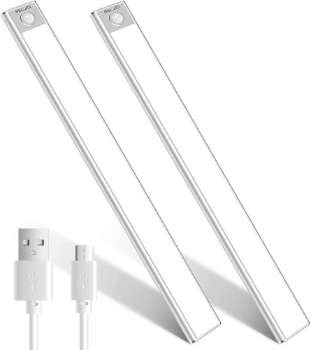 ELZO LED Bewegungsmelder Schrankleuchten, 1500mAh USB Wiederaufladbar Batterie Nachtlicht Schranklicht, Kleiderschrank Lampen Unterbauleiste Beleuchtung Küchenlampen, Sensor Licht von ELZO