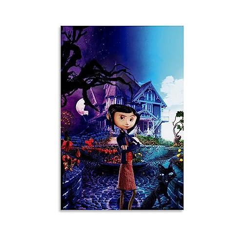 ELedvb Coraline Filmposter, Leinwand-Poster, dekoratives Gemälde, Leinwand-Wandposter und Kunstdruck, modernes Familienschlafzimmer-Dekor-Poster, 30 x 45 cm von ELedvb