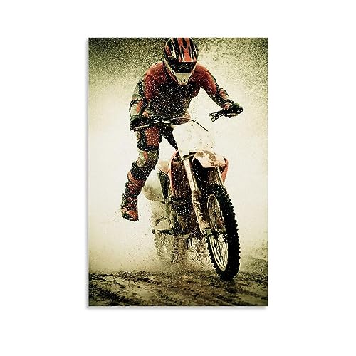 ELedvb Dirt Bike Rider Poster, Leinwand-Poster, dekoratives Gemälde, Leinwand-Wandposter und Kunstdruck, modernes Familienschlafzimmer-Dekor-Poster, 50 x 75 cm von ELedvb