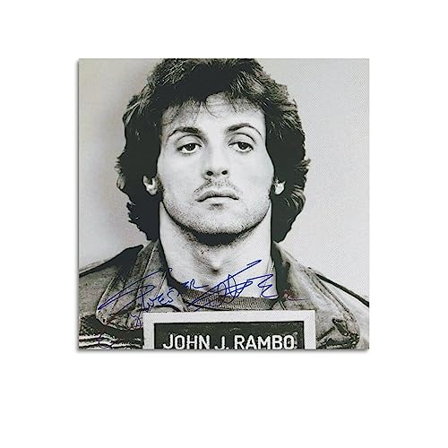 ELedvb First Blood John Rambo Quadratisches Leinwand-Poster, dekoratives Gemälde, Leinwand, Wandposter und Kunstbild, modernes Familien-Schlafzimmer, 30 x 30 cm von ELedvb