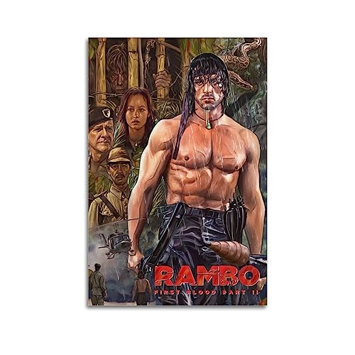 ELedvb First Blood Rambo Sylvester StalloneCanvas Poster Dekorative Malerei Leinwand Wandposter und Kunstbild Druck Moderne Familie Schlafzimmer Dekor Poster 20 x 30 cm von ELedvb