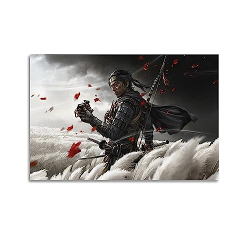 ELedvb Ghost of Tsushima Leinwand KunstplakatCanvas Poster Dekorative Malerei Leinwand Wandposter und Kunstdruck Moderne Familie Schlafzimmer Dekor Poster 50 x 75 cm von ELedvb